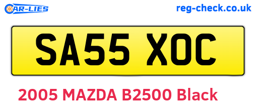 SA55XOC are the vehicle registration plates.