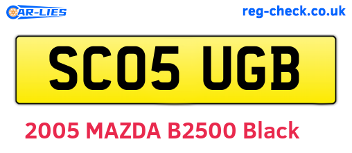 SC05UGB are the vehicle registration plates.