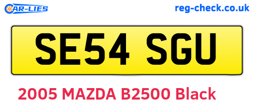 SE54SGU are the vehicle registration plates.