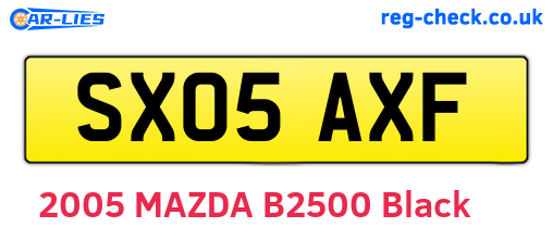 SX05AXF are the vehicle registration plates.
