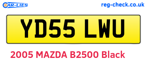 YD55LWU are the vehicle registration plates.