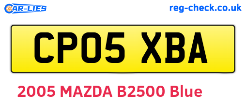 CP05XBA are the vehicle registration plates.