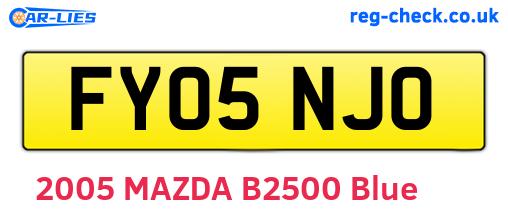 FY05NJO are the vehicle registration plates.