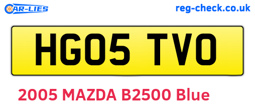 HG05TVO are the vehicle registration plates.