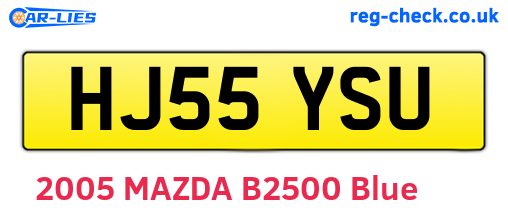 HJ55YSU are the vehicle registration plates.
