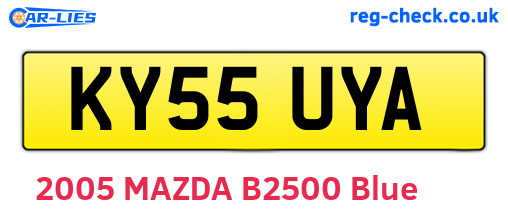 KY55UYA are the vehicle registration plates.