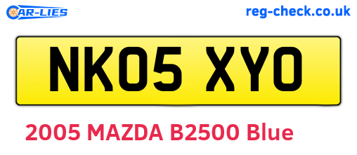 NK05XYO are the vehicle registration plates.