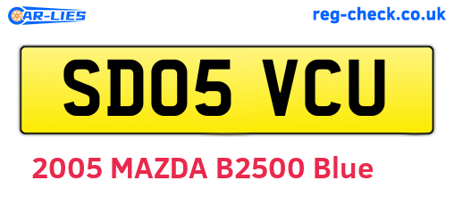 SD05VCU are the vehicle registration plates.