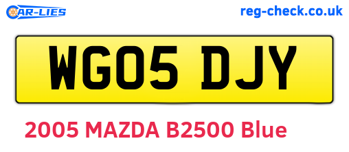 WG05DJY are the vehicle registration plates.