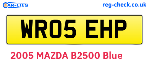 WR05EHP are the vehicle registration plates.
