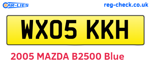 WX05KKH are the vehicle registration plates.