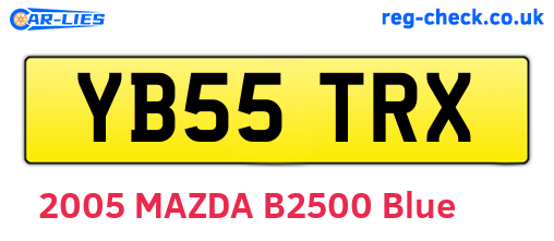 YB55TRX are the vehicle registration plates.