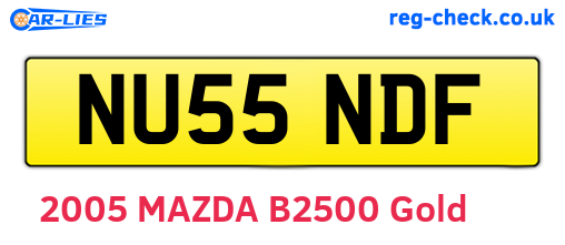 NU55NDF are the vehicle registration plates.