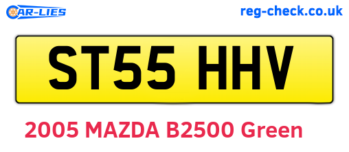 ST55HHV are the vehicle registration plates.