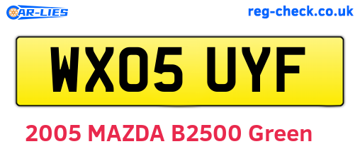 WX05UYF are the vehicle registration plates.