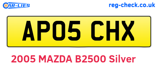 AP05CHX are the vehicle registration plates.