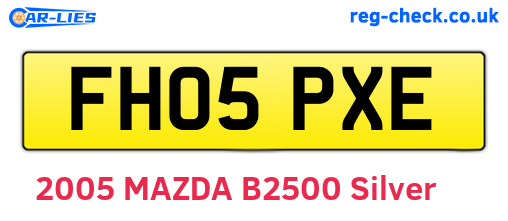 FH05PXE are the vehicle registration plates.