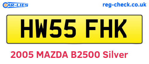 HW55FHK are the vehicle registration plates.