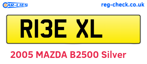 R13EXL are the vehicle registration plates.