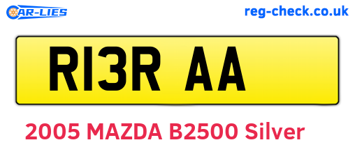 R13RAA are the vehicle registration plates.