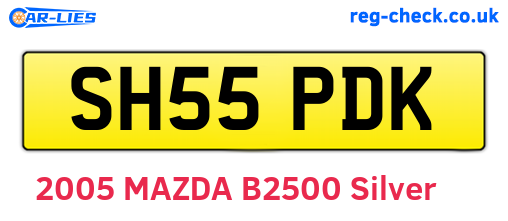 SH55PDK are the vehicle registration plates.