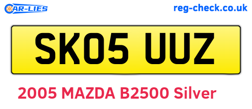 SK05UUZ are the vehicle registration plates.