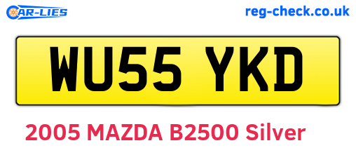 WU55YKD are the vehicle registration plates.