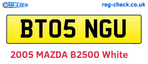 BT05NGU are the vehicle registration plates.