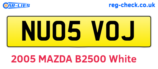 NU05VOJ are the vehicle registration plates.