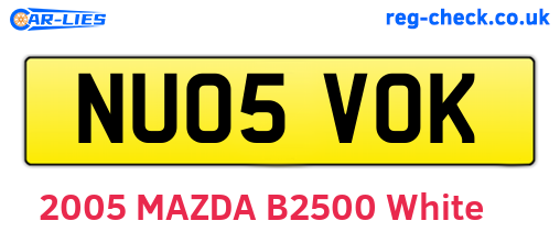 NU05VOK are the vehicle registration plates.