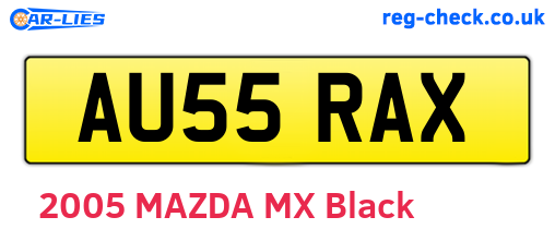 AU55RAX are the vehicle registration plates.