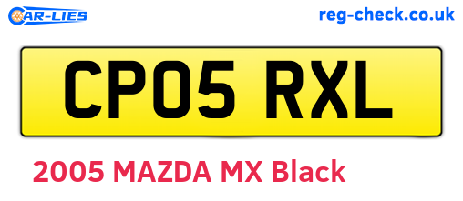 CP05RXL are the vehicle registration plates.