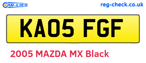 KA05FGF are the vehicle registration plates.