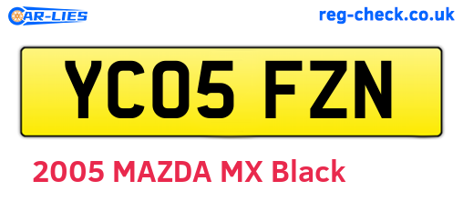 YC05FZN are the vehicle registration plates.
