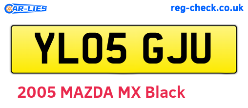 YL05GJU are the vehicle registration plates.
