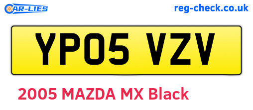 YP05VZV are the vehicle registration plates.