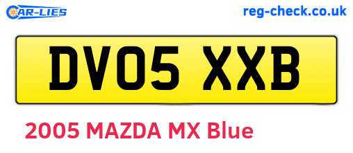 DV05XXB are the vehicle registration plates.