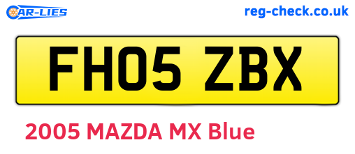 FH05ZBX are the vehicle registration plates.