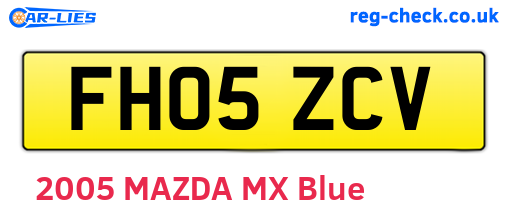 FH05ZCV are the vehicle registration plates.