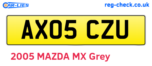 AX05CZU are the vehicle registration plates.