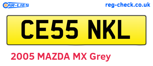 CE55NKL are the vehicle registration plates.