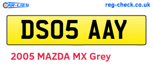 DS05AAY are the vehicle registration plates.