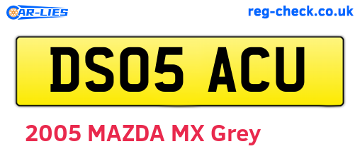 DS05ACU are the vehicle registration plates.