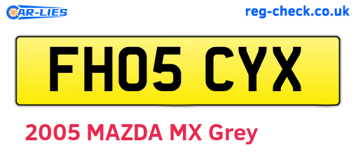 FH05CYX are the vehicle registration plates.