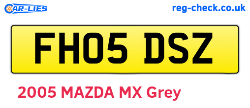 FH05DSZ are the vehicle registration plates.