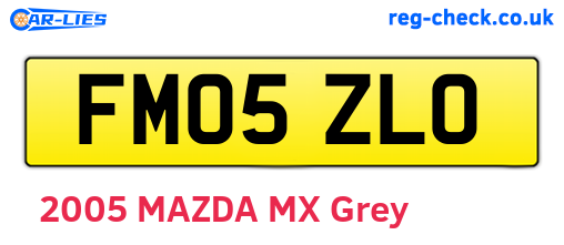 FM05ZLO are the vehicle registration plates.