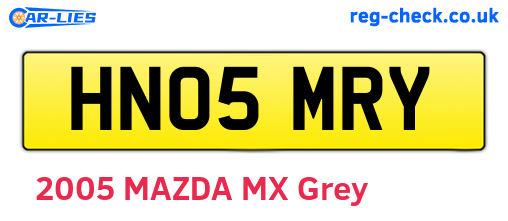 HN05MRY are the vehicle registration plates.