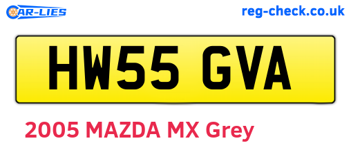 HW55GVA are the vehicle registration plates.