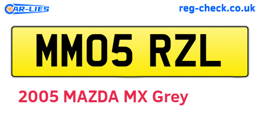 MM05RZL are the vehicle registration plates.