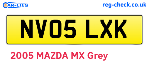 NV05LXK are the vehicle registration plates.